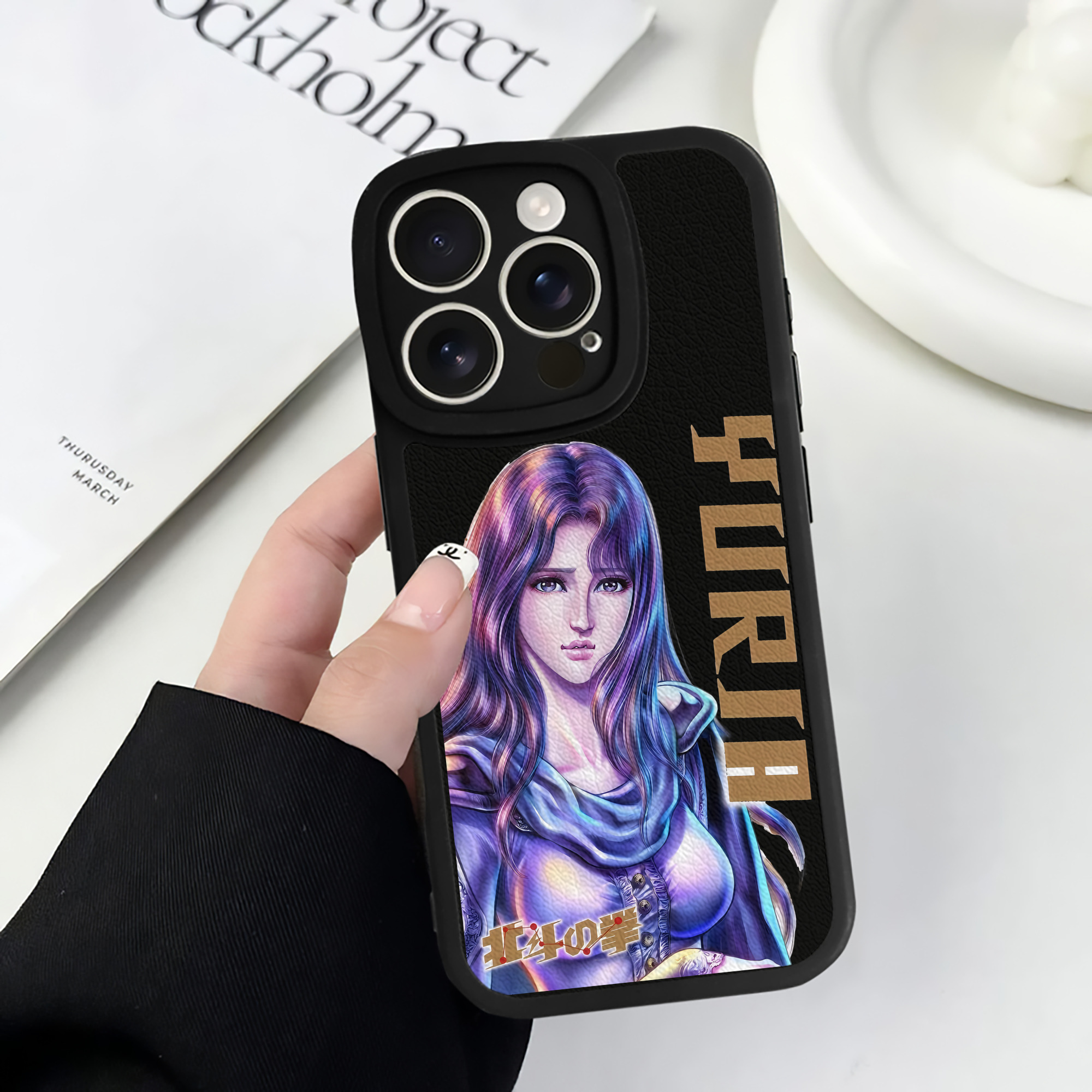 （画像用） 北斗の拳 Fist of the North Star 【iPhone 16シリーズ対応】シリコンスマホケース（レザー調） 材質：シリコン